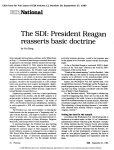 The SDI: President Reagan Reasserts Basic Doctrine