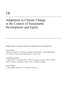 Adaptation to Climate Change in the Context of Sustainable