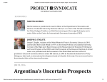 Argentina`s Uncertain Prospects