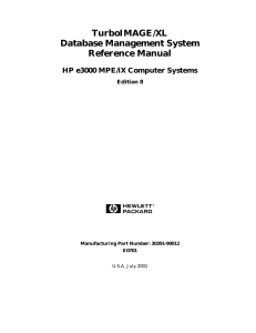 TurboIMAGE/XL Database Management System Reference Manual