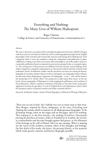 Everything and Nothing: The Many Lives of William Shakespeare