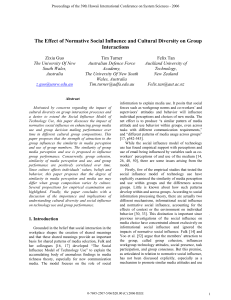 The Effect of Normative Social Influence and Cultural Diversity on