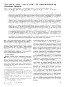 Exploration of DSM-IV Criteria in Primary Care Patients With