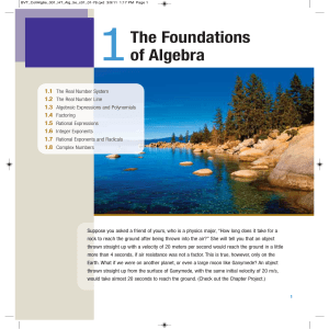 The Foundations of Algebra