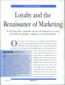 Loyalty and the Renaissance of Marketing - AMA