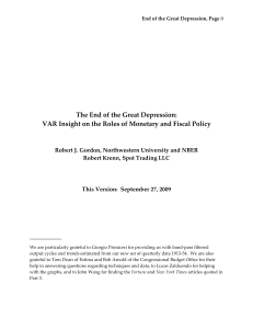 The End of the Great Depression: VAR Insight on the Roles of