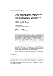 Person perception in the heat of conflict: Negative trait attributions