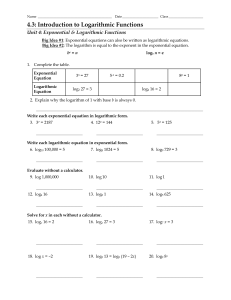 4.3: Introduction to Logarithmic Functions