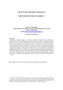 Civil war and post conflict reconstruction in Africa