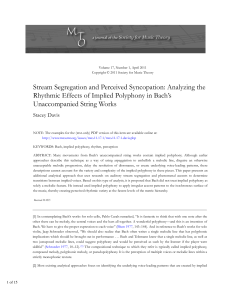 Stream Segregation and Perceived Syncopation