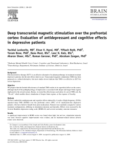 Deep transcranial magnetic stimulation over the prefrontal cortex