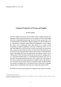 Temporal Properties of Persian and English