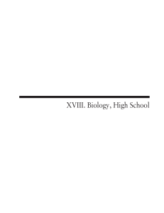 XVIII. Biology, High School - Massachusetts Department of