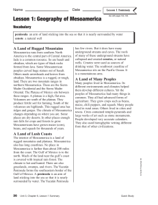 Lesson 1: Geography of Mesoamerica