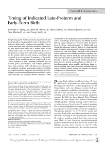 Timing of Indicated Late-Preterm and Early