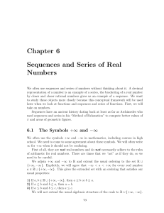 Chapter 6 Sequences and Series of Real Numbers