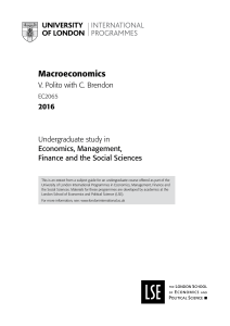 Macroeconomics - University of London International Programmes