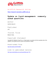 Update on lipid management. Commonly asked questions