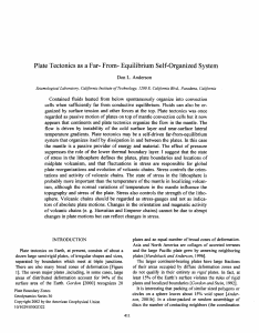 Plate Tectonics as a Far- From- Equilibrium Self