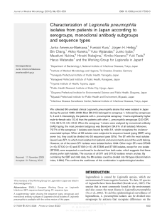 Characterization of Legionella pneumophila isolates from patients in