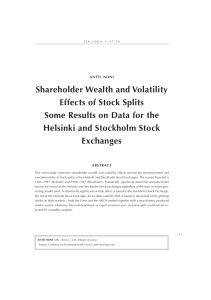 Shareholder Wealth and Volatility Effects of Stock Splits Some