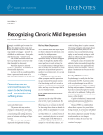 Recognizing Chronic Mild Depression
