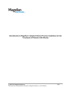 Introduction to Magellan`s Adopted Clinical Practice Guidelines for