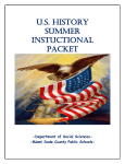 us history summer instuctional packet - Miami