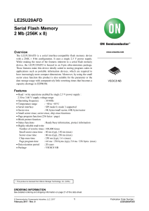 LE25U20AFD Serial Flash Memory 2 Mb (256K x 8)