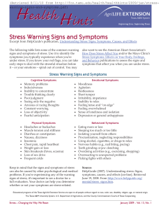 Stress Warning Signs and Symptoms