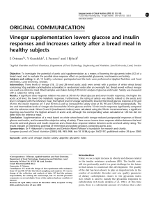 Vinegar supplementation lowers glucose and insulin responses and