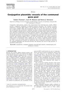 Conjugative plasmids: vessels of the communal gene pool