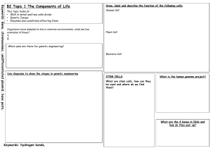 B2 Topic 1 The Components of Life