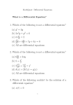 1. Which of the following is not a differential equation? (a) y′ = 3y (b