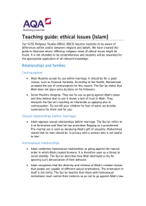 GCSE Religious Studies A ethical issues (Islam) Teaching guide
