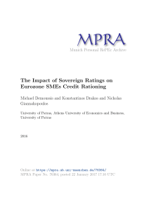 The Impact of Sovereign Ratings on Eurozone SMEs Credit Rationing