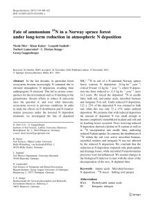 Fate of ammonium15N in a Norway spruce forest under long