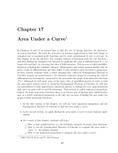 Chapter 17 Area Under a Curve
