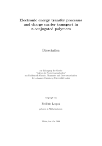 Electronic energy transfer processes and charge carrier transport in