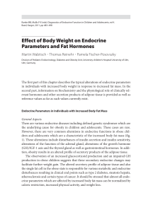 Effect of Body Weight on Endocrine Parameters and Fat Hormones