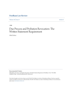 Due Process and Probation Revocation: The Written Statement