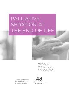 Palliative sedation at the end of life