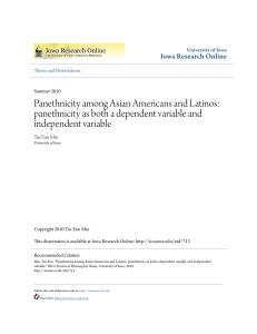 Panethnicity among Asian Americans and Latinos: panethnicity as