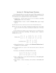 Lecture 2. Solving Linear Systems