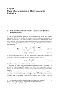 Basic Characteristics of Electromagnetic Radiation