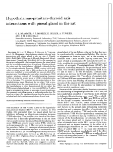 Hypothalamus-pituitary-thyroid axis interactions with pineal gland in