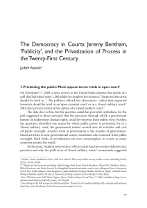 The Democracy in Courts: Jeremy Bentham, `Publicity`, and the