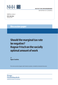 Should the marginal tax rate be negative? Ragnar Frisch on the