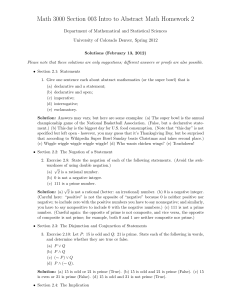 Math 3000 Section 003 Intro to Abstract Math Homework 2