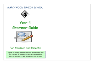 Year 4 Grammar Guide - Marchwood Junior School